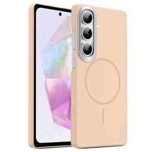For Samsung Galaxy A35 5G Gold Armor PC Thin Circle MagSafe Shockproof Phone Case(Desert Gold)
