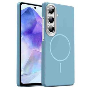 For Samsung Galaxy A55 5G Gold Armor PC Thin Circle MagSafe Shockproof Phone Case(Ocean Blue)