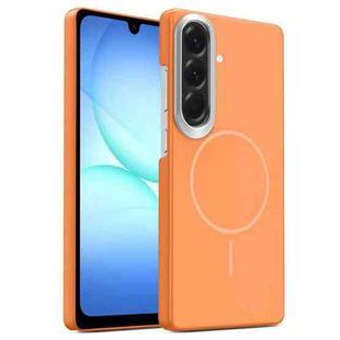 For Samsung Galaxy A17 5G Gold Armor PC Thin Circle MagSafe Shockproof Phone Case(Orange)