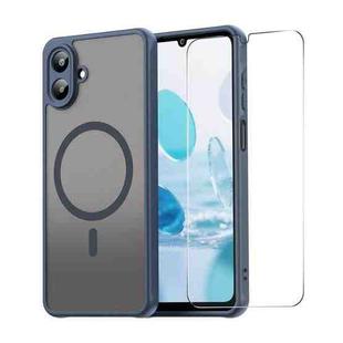 For Samsung Galaxy A07 4G ENKAY Hat-Prince MagSafe Matte Translucent Shockproof Phone Case with Large Arc Edge Film(Blue)