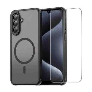 For Samsung Galaxy A26 5G ENKAY Hat-Prince MagSafe Matte Translucent Shockproof Phone Case with Large Arc Edge Film(Black)
