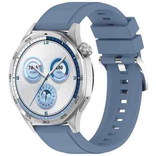 22mm Press Button Quick Release Solid Color Silicone Watch Band(Blue)