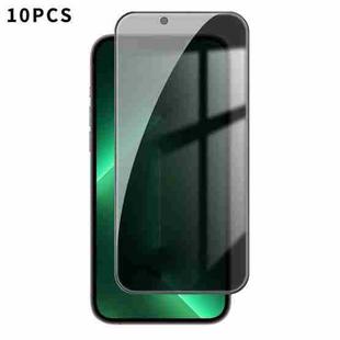 For iPhone 13 Pro Max Kalebol 10pcs High-Aluminum Screen-Printed Full-Coverage Anti-Fingerprint Black-Border Privacy Tempered Glass Film