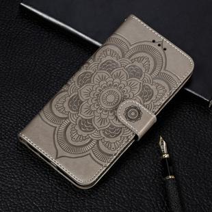 Mandala Embossing Pattern Horizontal Flip Leather Case for Huawei Honor 20 , with Holder & Card Slots & Wallet & Photo Frame &  Lanyard(Gray)