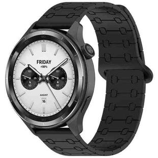 22mm Five Beads Armor Magnetic Silicone Watch Band(Black)