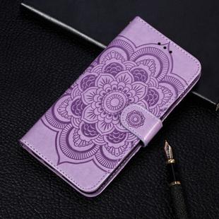 Mandala Embossing Pattern Horizontal Flip Leather Case for Huawei Honor 20 Pro, with Holder & Card Slots & Wallet & Photo Frame &  Lanyard(Purple)