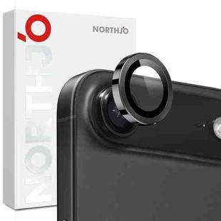 For iPhone Air NORTHJO Camera Lens Protector CD Metal Ring Tempered Glass Film(Black)