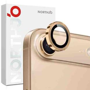 For iPhone Air NORTHJO Camera Lens Protector CD Metal Ring Tempered Glass Film(Gold)