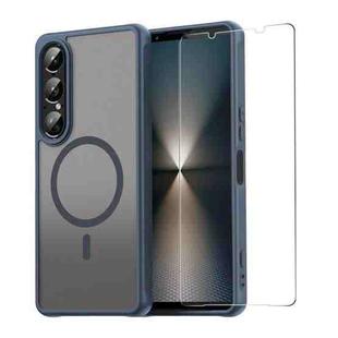 For Sony Xperia 1 VII ENKAY Hat-Prince MagSafe Matte Translucent Shockproof Phone Case with Large Arc Edge Film(Blue)