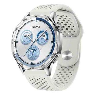 22mm Round Holes Breathable Reverse Buckle Silicone Watch Band(Starlight)