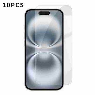 For iPhone 16 Plus Kalebol 10pcs High-Aluminum Semi-Screen Anti-Fingerprint HD Tempered Glass Film