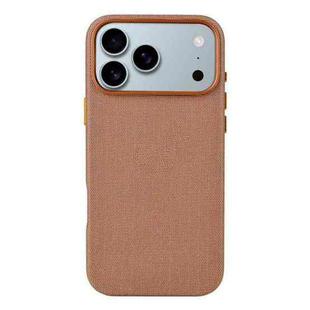 For iPhone 17 Pro Kalebol Fabric-Textured Perforated MagSafe PC Phone Case(Reddish Brown)