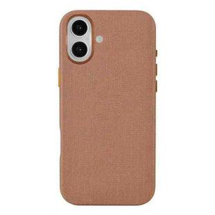 For iPhone 17 Kalebol Fabric-Textured Perforated MagSafe PC Phone Case(Reddish Brown)