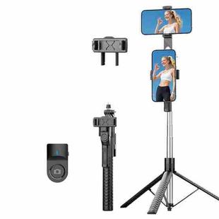 K50 1.9m Extendable Live Streaming Tripod Dual Phone Clip Bluetooth Selfie Stick(Black)