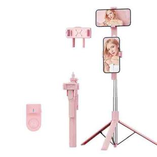K50 1.9m Extendable Live Streaming Tripod Dual Phone Clip Bluetooth Selfie Stick(Pink)