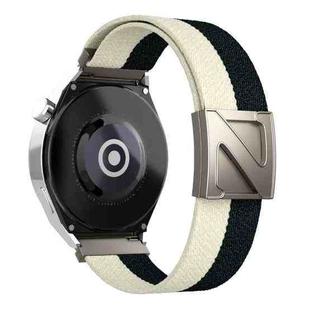 22mm Z-Shaped Magnetic Clasp Two Color Nylon Watch Band(Starlight Black)