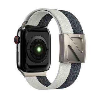 For Apple Watch 42mm / 41mm / 40mm / 38mm Z Shaped Magnetic Clasp Two Color Nylon Watch Band(Starlight Gray)
