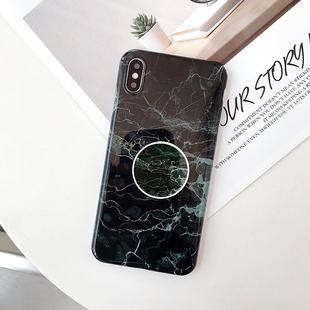For iPhone X / XS Glossy Marble Folding Bracket Anti-drop TPU Case(Z24)