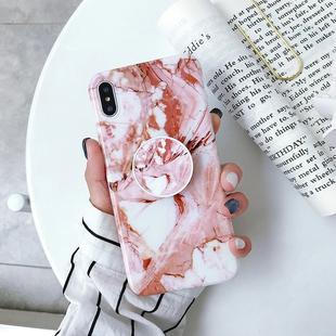 For iPhone X / XS Glossy Marble Folding Bracket Anti-drop TPU Case(Z31)