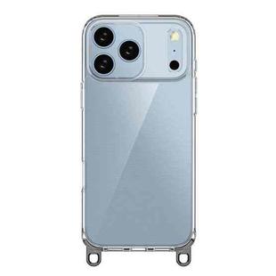 For iPhone 17 Pro Max Kalebol Minimalist High Transparency Multi Color Lanyard Hole Phone Case(Black)
