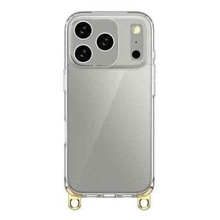 For iPhone 17 Pro Kalebol Minimalist High Transparency Multi Color Lanyard Hole Phone Case(Gold)