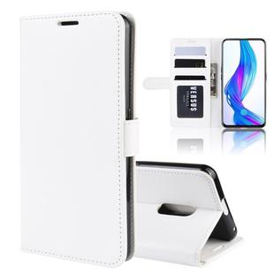 R64 Texture Single Fold Horizontal Flip Leather Case for OPPO Realme X, with Holder & Card Slots & Wallet(white)