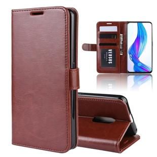 R64 Texture Single Fold Horizontal Flip Leather Case for OPPO Realme X, with Holder & Card Slots & Wallet(Brown)