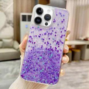 For iPhone 13 Pro Max Sequins Glitter Gradient Epoxy TPU Phone Case(Purple)