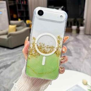 For iPhone Air Gilding MagSafe Hybrid Clear TPU Phone Case(Green)