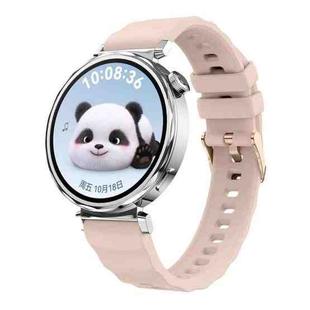 18mm Wave Texture Rose Gold Buckle Silicone Watch Band(Dawn Pink)
