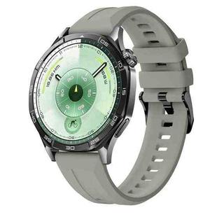 22mm Vertical Stripes Black Buckle Solid Color Silicone Watch Band(Starlight Grey)