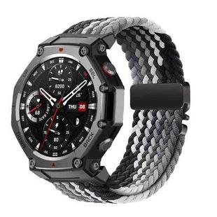 For Amazfit T-Rex 3 Parachute Buckle Elastic Nylon Braided Quick Release Watch Band(Dark Chocolate)
