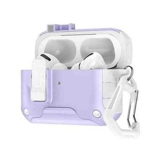 For AirPods Pro 3 Magnetic Snap Cover Earphone Protective Cover(White Light Purple)