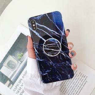 For iPhone XR Glossy Marble Folding Bracket Anti-drop TPU Case(Z2)