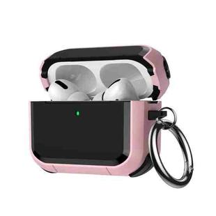 For AirPods Pro 3 Full-Coverage Shockproof TPU Hybrid PC Earphone Cover with Carabiner(Pink)