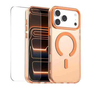 For iPhone 17 Pro Max ENKAY Hat-Prince MagSafe Candy Color Phone Case with Thick Adhesive Glass Film(Orange)