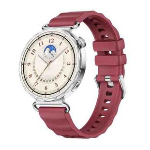 For Huawei Watch GT 6 41mm Quick Release Spring Bar Silver Buckle Solid Color Silicone Watch Band(Wind Red)