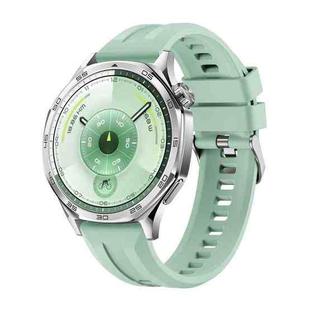 For Huawei Watch GT 6 46mm Silver Buckle Groove Silicone Quick Release Watch Band(Green)