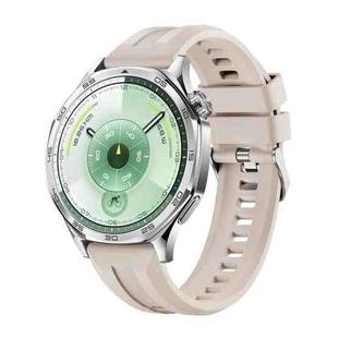 For Huawei Watch GT 6 46mm Silver Buckle Groove Silicone Quick Release Watch Band(Starlight)