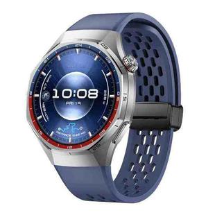 For Huawei Watch GT 6 Pro Holes Magnetic Folding Black Clasp Silicone Watch Band(Blue)