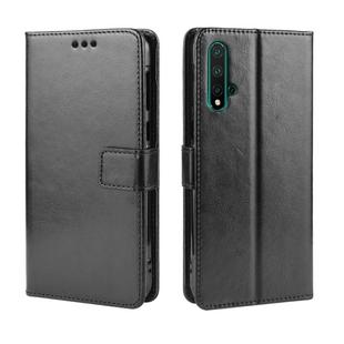 Retro Crazy Horse Texture Horizontal Flip Leather Case for Huawei Nova 5 /Nova 5 Pro , with Holder & Card Slots & Photo Frame(Black)