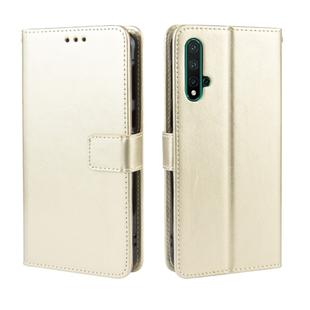 Retro Crazy Horse Texture Horizontal Flip Leather Case for Huawei Nova 5 /Nova 5 Pro , with Holder & Card Slots & Photo Frame(Gold)