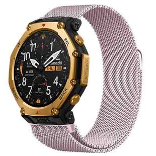 For Amazfit T-Rex 3 Pro Milanese Magnetic Stainless Steel Watch Band(Rose Pink)