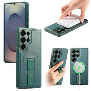 For Samsung Galaxy S25 Ultra 5G CaseNeo Finger Grip Strap MagSafe Back Phone Case(Green)
