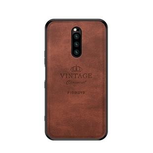 PINWUYO Shockproof Waterproof Full Coverage TPU + PU Cloth+Anti-shock Cotton Protective Case  for Sony Xperia 1 / Xperia XZ4(Brown)