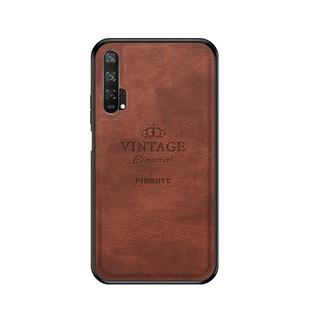 PINWUYO Shockproof Waterproof Full Coverage PC + TPU + Skin Protective Case  for Huawei Honor 20 Pro(Brown)