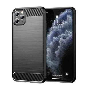 For iPhone 11 Pro Brushed Texture Carbon Fiber TPU Phone Case(Black)