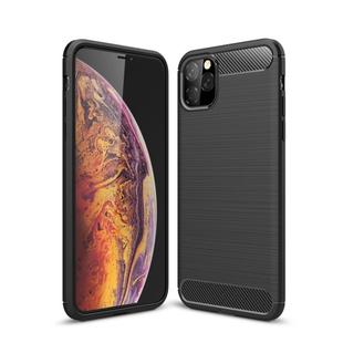 For iPhone 11 Pro Max Brushed Texture Carbon Fiber TPU Case for  iPhone 11 Pro Max(Black)