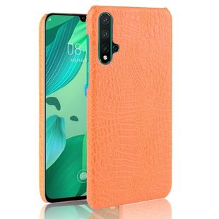 Shockproof Crocodile Texture PC + PU Case For Huawei Nova 5 / Nova 5 Pro(Orange)