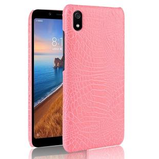 Shockproof Crocodile Texture PC + PU Case for Xiaomi Redmi 7A(Pink)